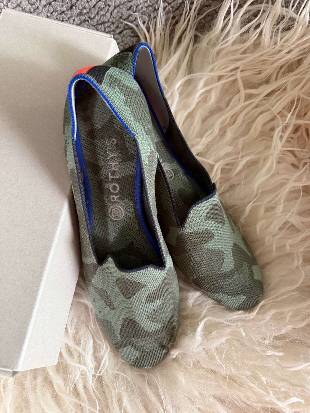 Rothy's Women’s Camo Knit Flat - Green size 12